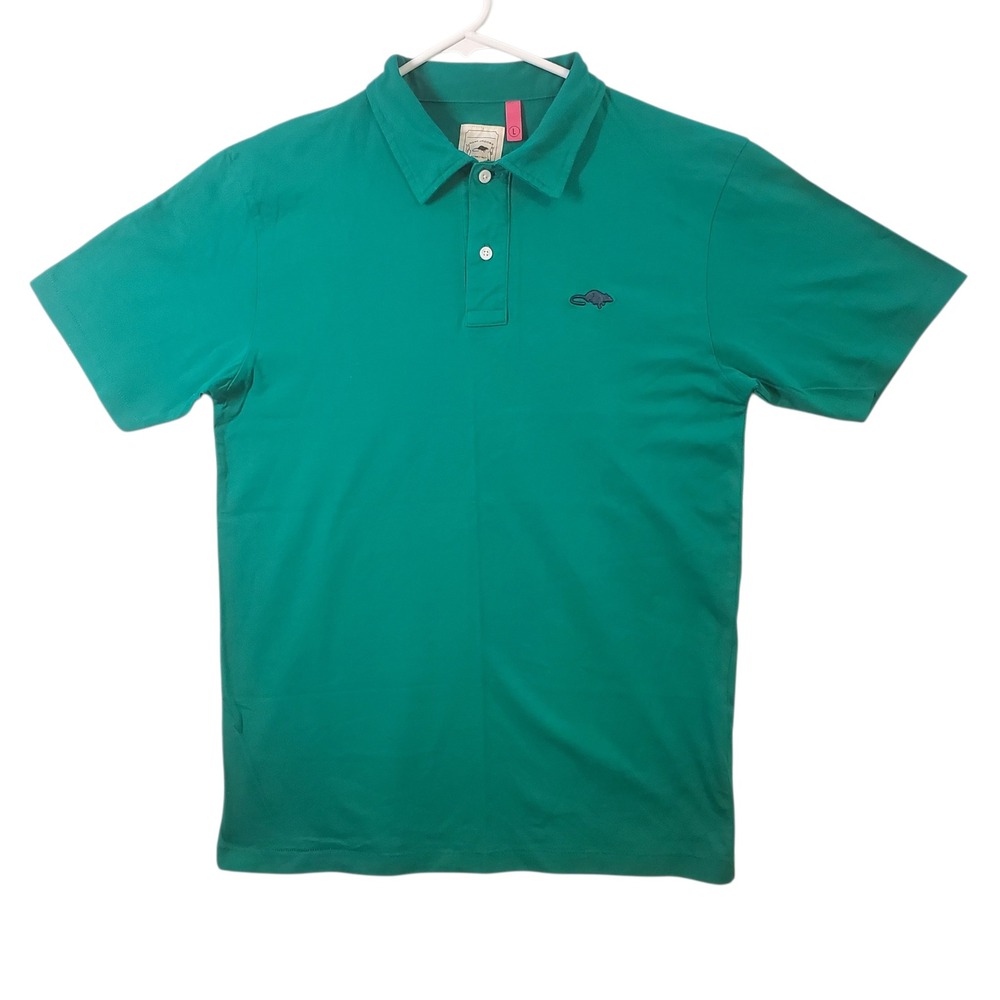 Marc Jacobs Stinky Rat Mens Green Short Sleeve Cotton Golf Polo Shirt Size L